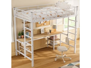 Lit mezzanine 90x200 cm SOGEU coloris blanc