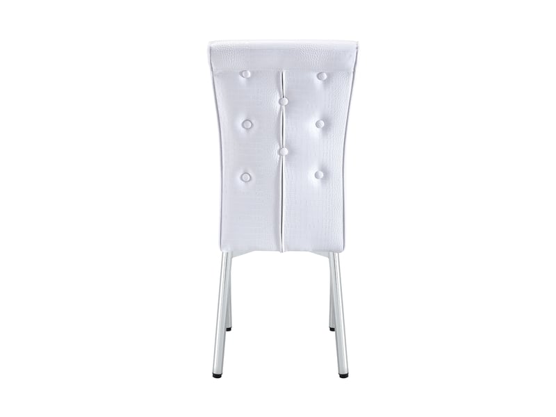  Lot de 2 chaises de salle à manger,à motif crocodile,pvc,blanc  - Conforama A