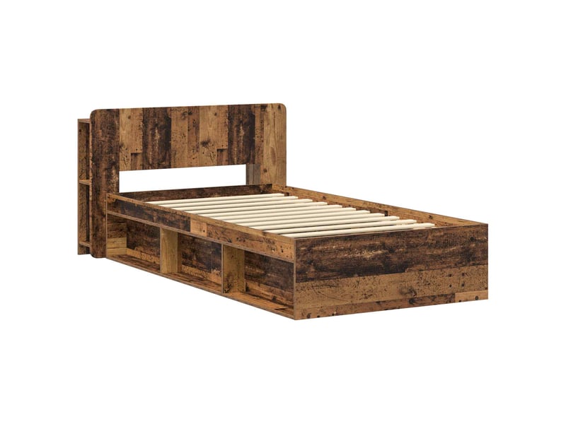  Lit simple- lit adulte -  cadre de lit avec rangement bois ancien 80 x 200 cm  - Conforama A