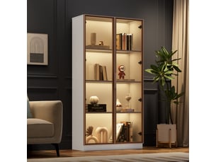 Vitrine coloris blanc 3 étagère(s) Fay Lum - 80 cmx160 cm