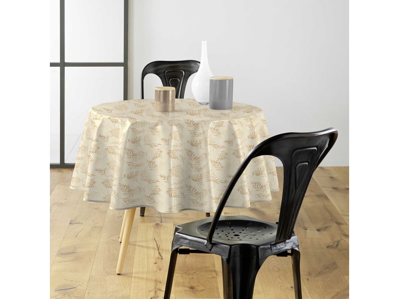  Nappe toile cirée ronde arbusa 160cm naturel  - Conforama D