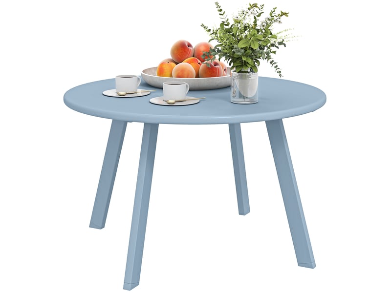  Petite table basse ronde, table d'appoint métal bleu 70x70x42cm  - Conforama B