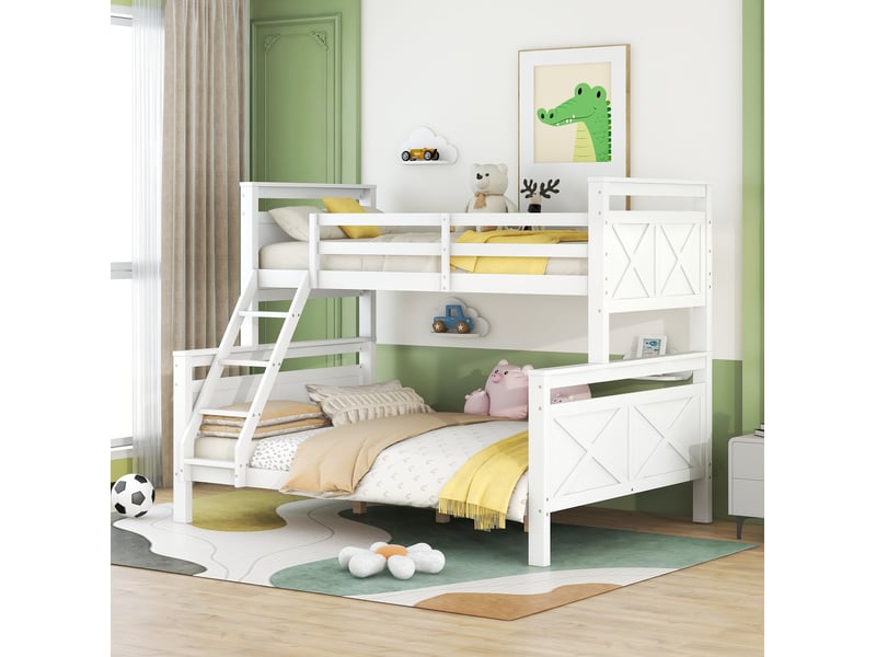  Lit superposé 90x200 cm et 140x200 cm coloris blanc  - Conforama B