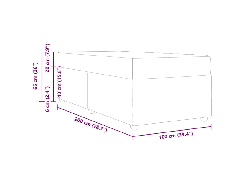 Lit adulte, lit simple, cadre de lit avec matelas crème 100x200cm tissu cf992 - Conforama E