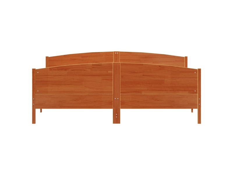  Lit double- lit adulte -  cadre de lit sans matelas  marron 200x200cm bois pin massif  - Conforama C