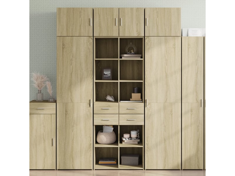  Buffet haut - bahut - meuble de rangement chêne sonoma 70x42,5x185 cm bois d'ingénierie  - Conforama B
