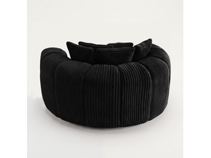 Fauteuil lounge 145x133x59 cm assise basse noir
