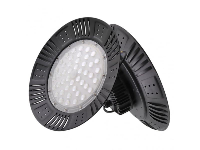  Cloche led industrielle abrila granito 200 w 22000 lm 6500 k noir ip20 11 x 40 x 40 cm 147582009 - Conforama E