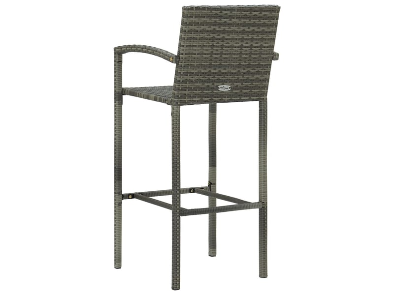  Lot de 2 tabouret de bar, chaise de bar gris résine tressée  - Conforama E