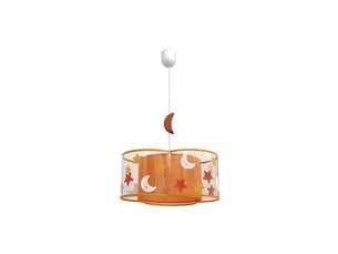 Suspension enfant fabrilamp astros orange 1xe27 hauteur réglable 35-70 cm ø37 cm