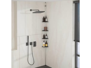 Étagère d'angle de douche télescopique à 4 niveaux argenté cf41355