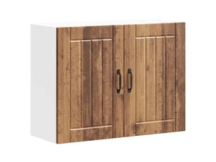 Meuble de rangement, armoire murale de cuisine lucca vieux bois bois ingénierie shl1895