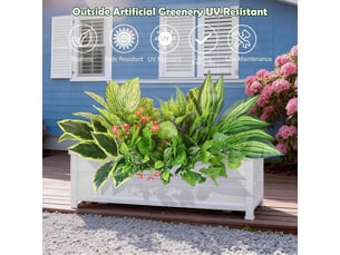 Lot de 14 plantes artificielles d'extérieur résistantes aux uv avec tiges et fleurs en plastique pour jardin, porche, jardinière, terrasse
