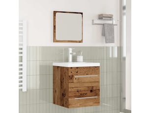 Ensemble de mobilier de salle de bain 2 pièces bois ancien cf64209