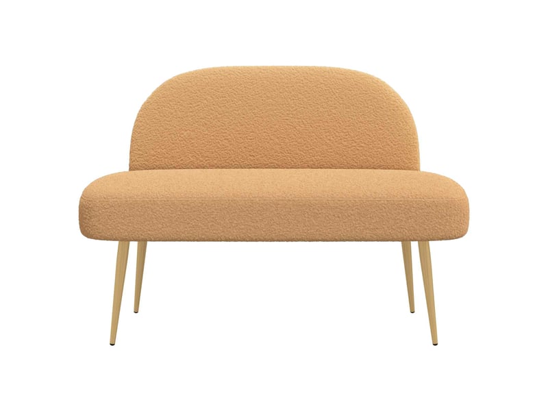  Banc rembourré, banc de lit avec dossier beige 110x60x76 cm bouclé  - Conforama C
