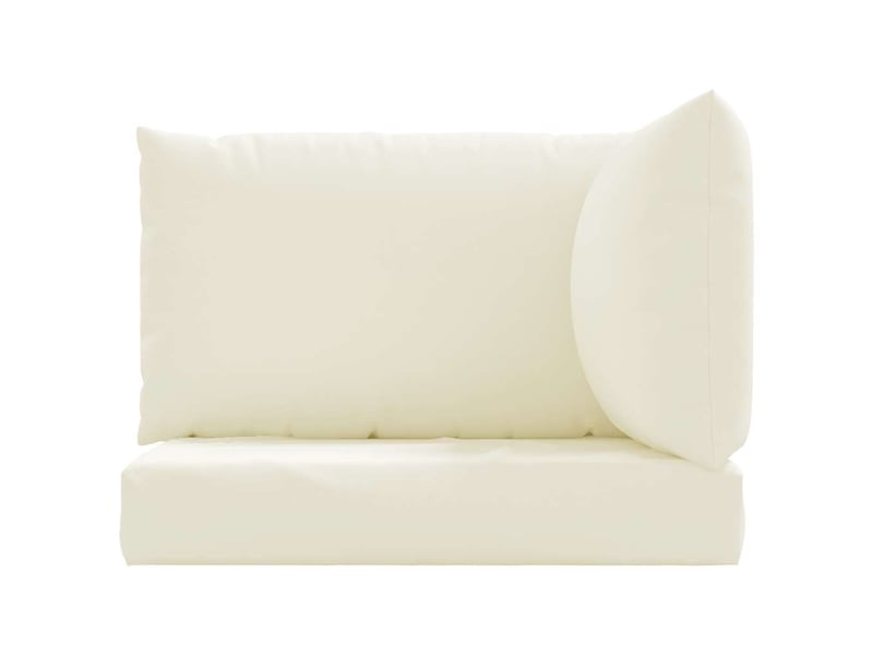 Lot de 3 coussins de palette, coussins de canapé blanc crème tissu oxford cf59659 - Conforama D