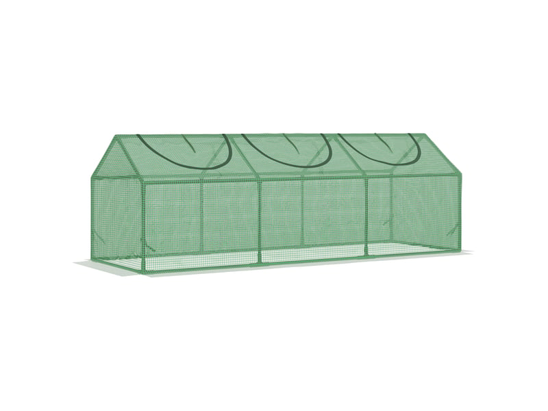Serre avec fenêtres enroulables, résistante aux intempéries, 180 cm x 60 cm x 60 cm, verte - Conforama B