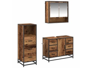 Ensemble de mobilier de salle de bain 3 pc bois ancien cf64274