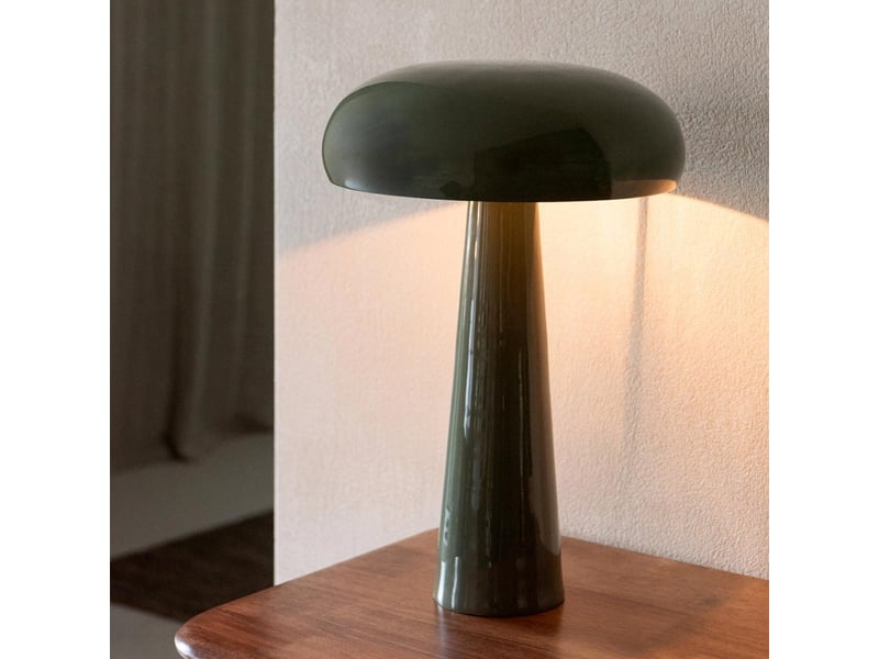  Lampe à poser en métal mirko 43cm vert olive  - Conforama D