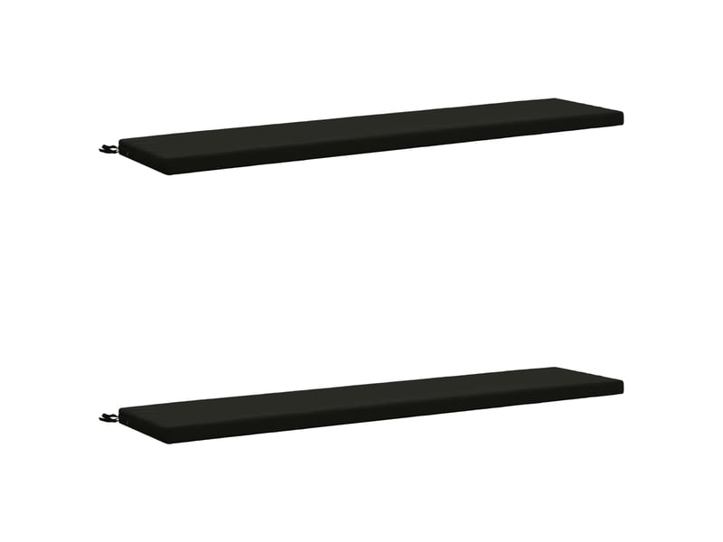  Lot de 2 coussins de banc, coussins d'assise soest 100 % polyester noir cf57325  - Conforama A