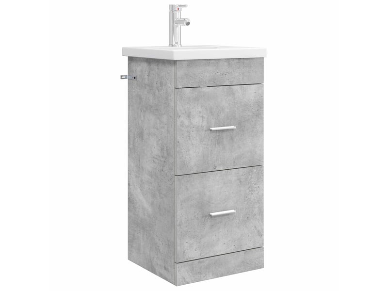 Meuble salle de bain avec évier, meuble de rangement gris béton 42x40x84.5 cm shl3202 - Conforama A