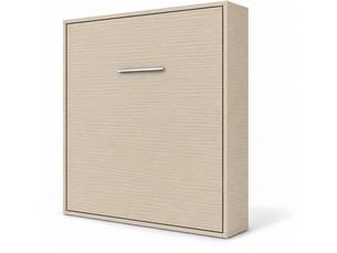 Lit escamotable vertical kola – seulement 34,5cm de profondeur, le confort d’un vrai lit-avec matelas-160x200-cadre vison-façade vison