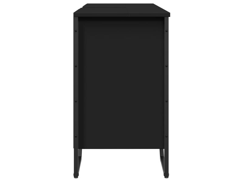  Armoire lavabo salle de bain, meuble de rangement noir 91x35x60 cm  - Conforama E