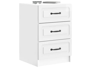 Table de chevet - cabinet de chevet - table de nuit blanc brillant 43 x 41 x 63,5 cm