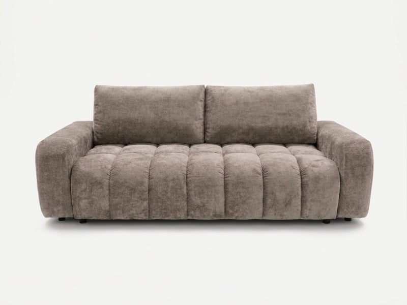  Bobochic canapé droit convertible 3 places jules tissu lisse taupe JULES - Conforama A