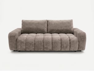 Canapé droit convertible BOBOCHIC JULES 3 places Tissu taupe avec coffre de rangement