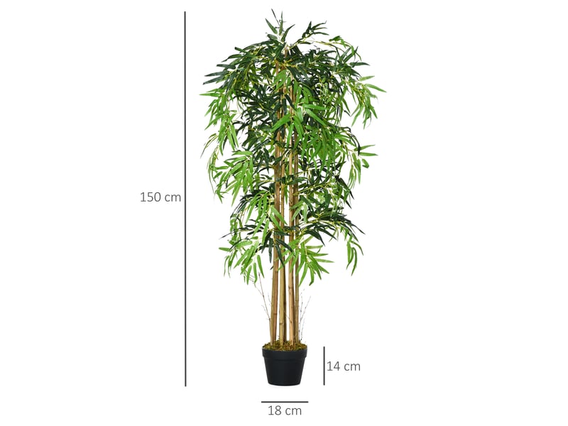  Bambou artificiel avec pot pour usage intérieur, φ18x150cm  - Conforama E