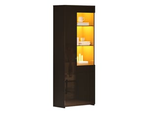 Vitrine coloris noir 2 étagère(s) <strong>DESMIU</strong> <strong></strong> - 70 cmx180 cm