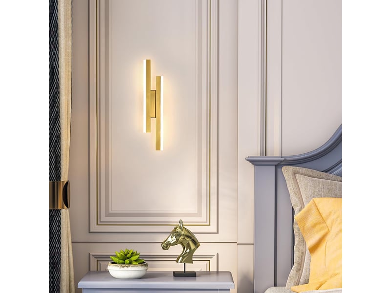  Applique murale interieur led or pour chambre, salon, hôtel, escalier, blanc chaud 3000k 7914674584 - Conforama E