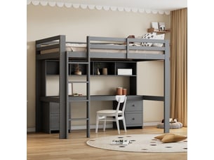 Lit simple 90x200 cm <strong></strong>  <strong></strong> coloris gris