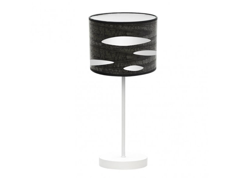  Lampe à poser fabrilamp odra e14 coloris blancbois noir 42 x 17 x 17 cm 177171009 - Conforama A