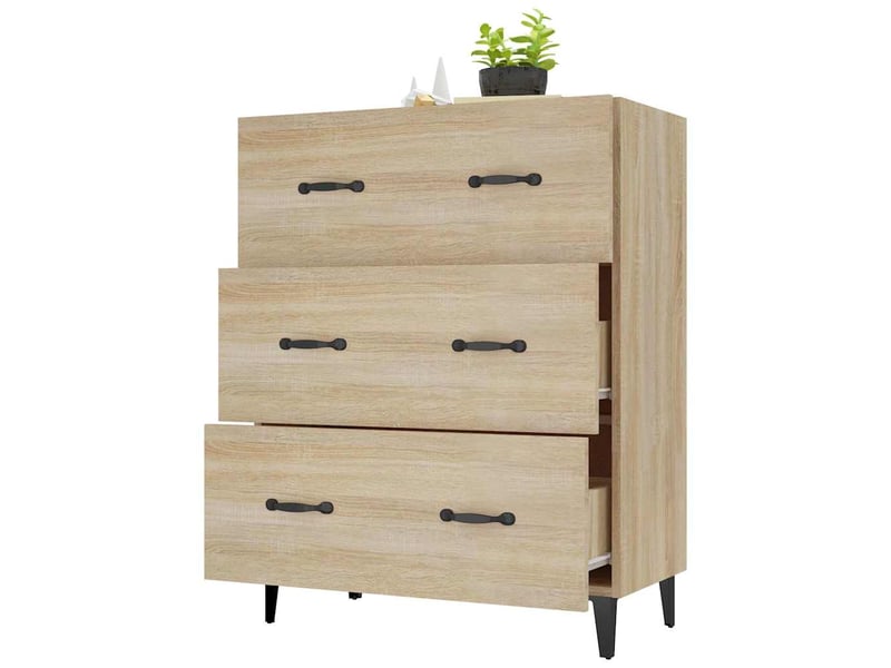  Buffet - bahut - meuble de rangement chêne sonoma 69,5x34x90 cm bois d'ingénierie  - Conforama D
