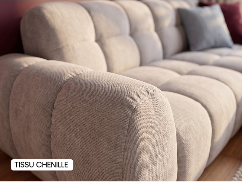Canapé d'angle gris relax électrique 4 p NUAGE - Conforama F
