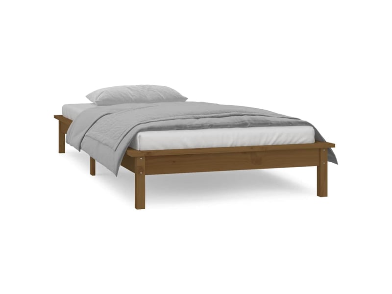  Lit simple- lit adulte -  cadre de lit à led sans matelas 100x200 cm bois massif  - Conforama C