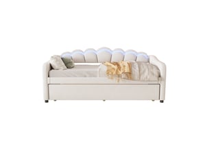 Lit gigogne 90x200 cm HAVRYA coloris beige