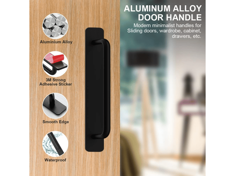  Poignées adhésives pour meubles, portes coulissantes et tiroirs de cuisine et de chambre à coucher, 147 mm (noires)  - Conforama B