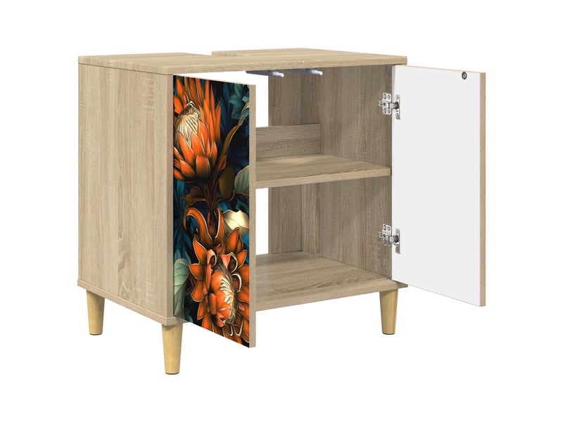  Armoire de salle de bain, meuble de rangement lochem sonoma 60x40x60 cm  - Conforama D