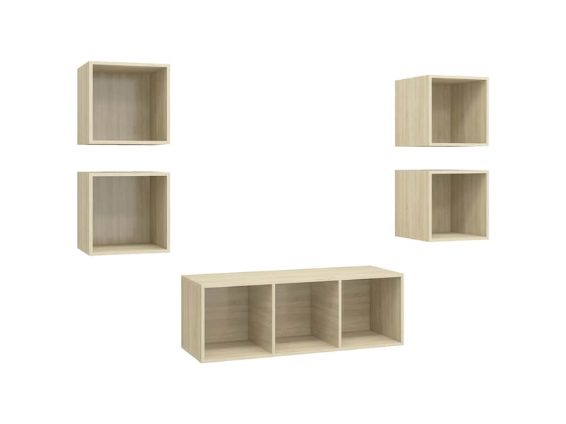  Ensemble de meubles tv 5 pcs chêne sonoma bois d'ingénierie shl89407  - Conforama A