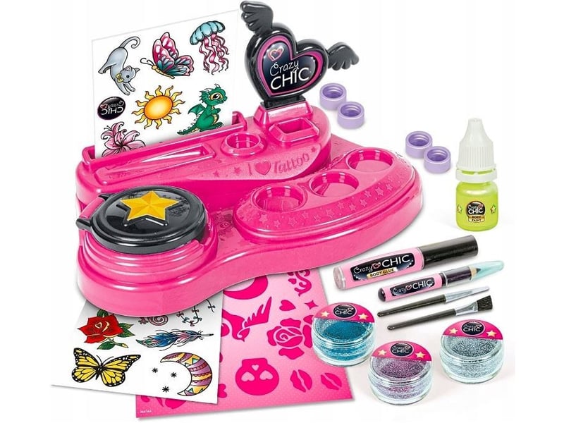  Coffret tatouages clementoni 18771 crazy chic - tatouages fous 8005125187713 - Conforama C
