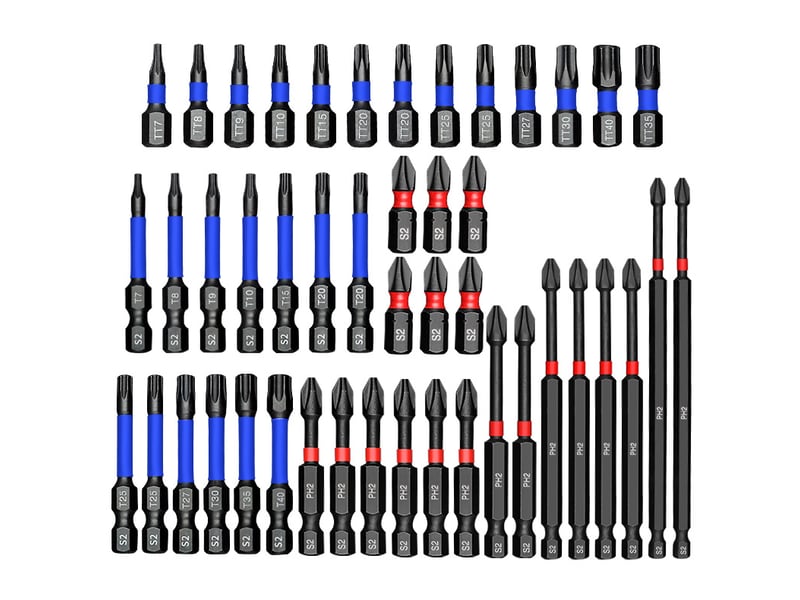 Jeu de 46 embouts de vissage torx, phillips (ph), pozidriv (pz), hex, fente - Conforama A