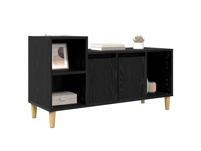  Meuble tv - banc tv - meuble de rangement 100 x 35 x 55 cm chêne noir bois d'ingénierie  - Conforama C