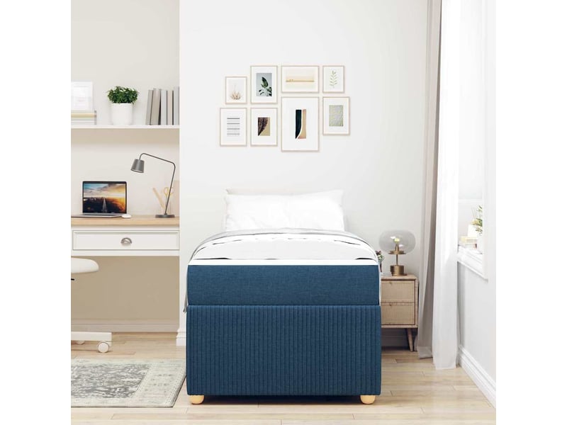 Lit simple- lit adulte - cadre de lit bleu 100 x 200 cm tissu - Conforama B