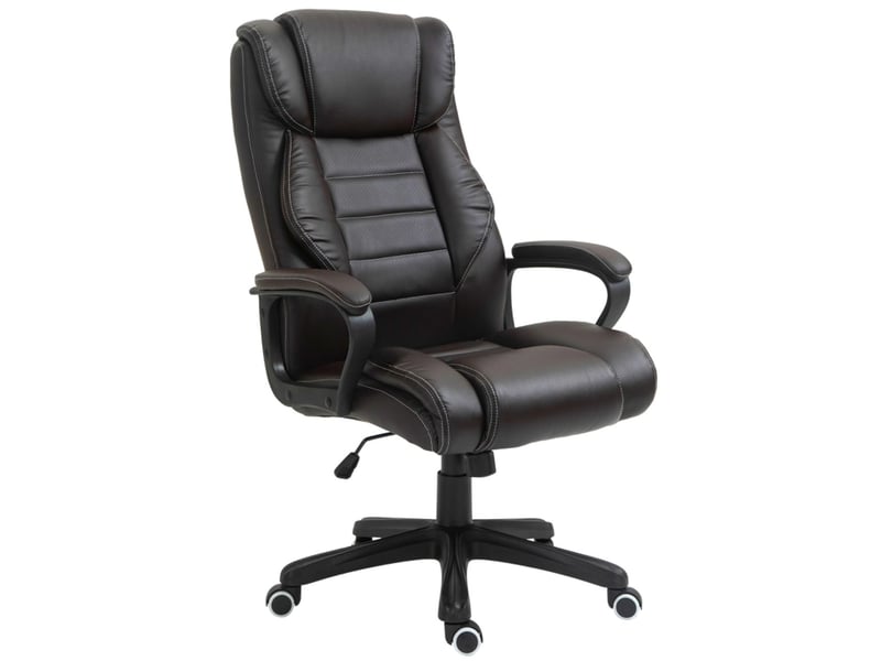  Chaise de bureau massage vibratoire à 6 points massage ciblé des hanches épaules et du dos télécommande filaire dossier haut surface facile à nettoyer inclinaison à bascule hauteur réglable roulettes et rotation à 360°  - Conforama A