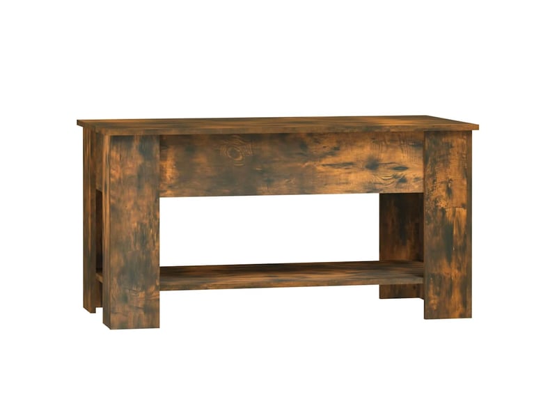  Table basse rectangulaire | table de salon chêne fumé 101x49x52 cm bois d'ingénierie shl6719  - Conforama E