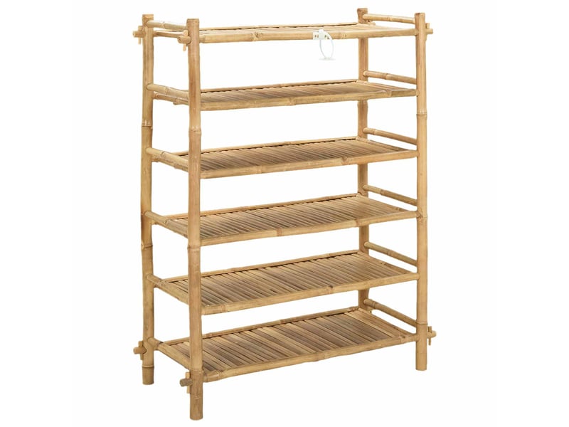  Meuble à chaussures, rack à chaussures avec étagère naturel 6 niveaux bambou  - Conforama E