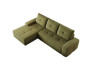 Canapé d'angle compressé gauche fixe MODFU 3 places Tissu vert olive